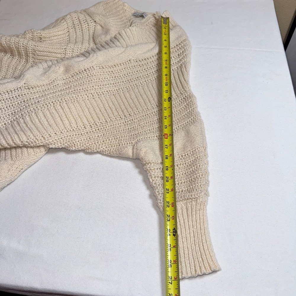 Simply Southern Cream Cable Knit Cardigan Sweater Womens Large Cocoon Dolman L - Picture 11 of 12